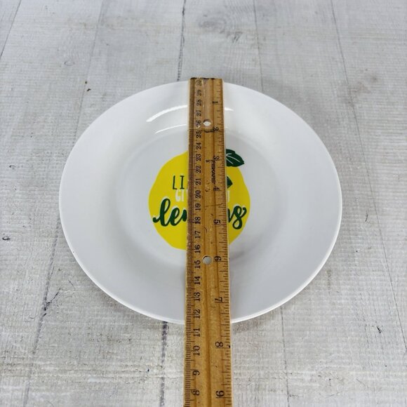 Old East Main WHEN LIFE GIVES YOU LEMONS White Ceramic Salad Plates Set Of 6 NEW - Picture 15 of 16